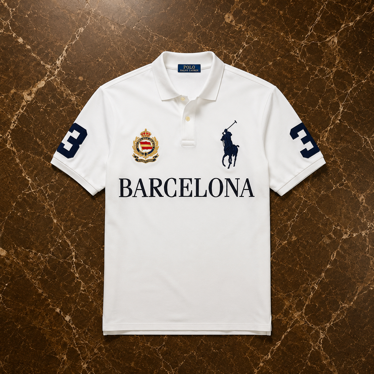 BARCELONA WHITE AND BLUE POLO