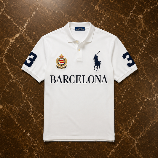 BARCELONA WHITE AND BLUE POLO